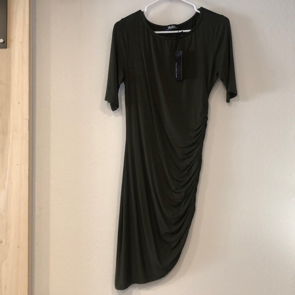 Lulus Olive Green Bodycon Dress (size large)